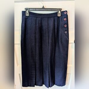 Summit Sportswear Wool Chic Dark Blue Women's Pencil Skirt, Size 10